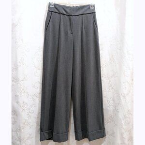 High Rise Relaxed Flare Trousers Pants 4 Stretch Dark Academia Classic Career